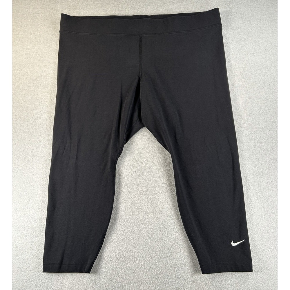 Nike Women's 7/8 Ankle Leggings Black Plus Size 3X Cotton Poly Blend 21" inseam